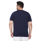 Men Plus Size CyanN Printed Round Neck Tshirt - bigbanana