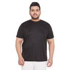 Men Plus Size Dote Solid Round Neck Tshirt - bigbanana