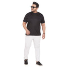 Men Plus Size Dote Solid Round Neck Tshirt - bigbanana