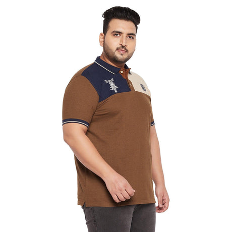 Men Plus Size Dynamo Colorblock Polo Tshirt - bigbanana