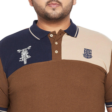 Men Plus Size Dynamo Colorblock Polo Tshirt - bigbanana