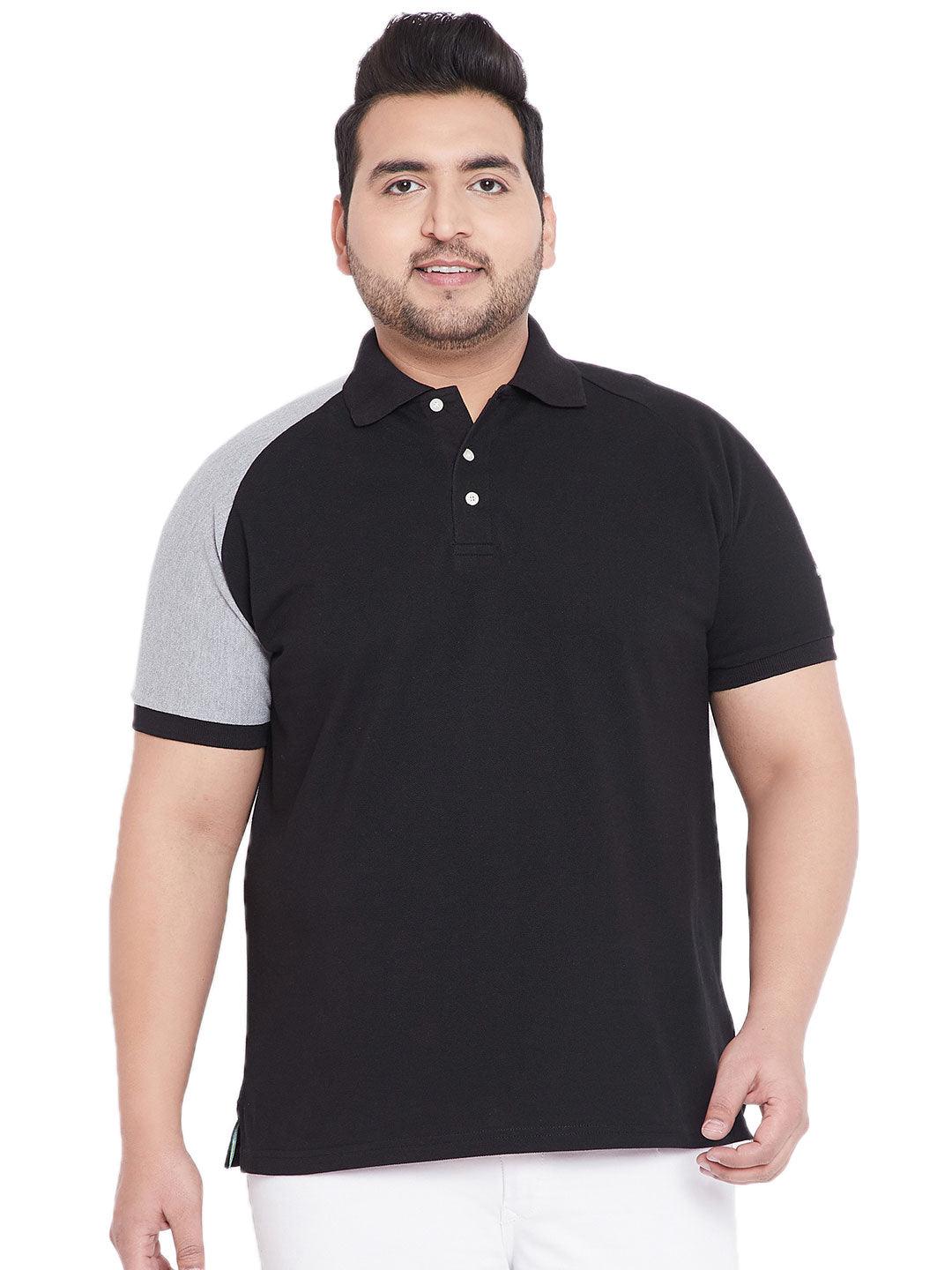 Men Plus Size Edward Colorblock Polo Tshirt - bigbanana