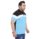Men Plus Size Evelyn Solid Colorblock Polo Tshirt - bigbanana