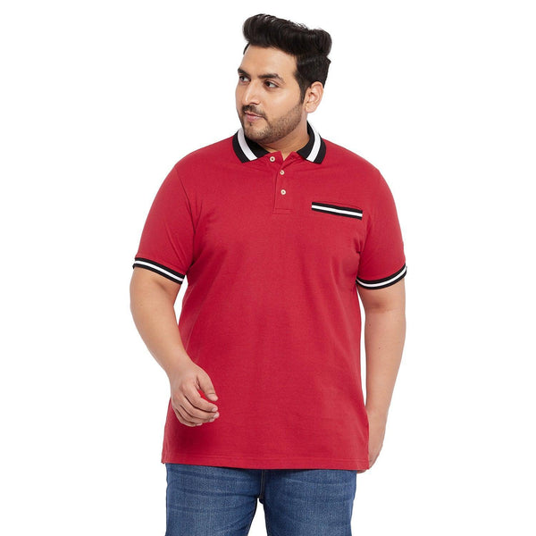 Men Plus Size Evero Solid Polo Tshirt
