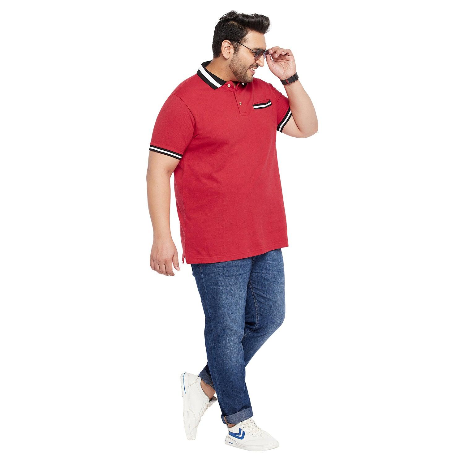 Men Plus Size Evero Solid Polo Tshirt - bigbanana