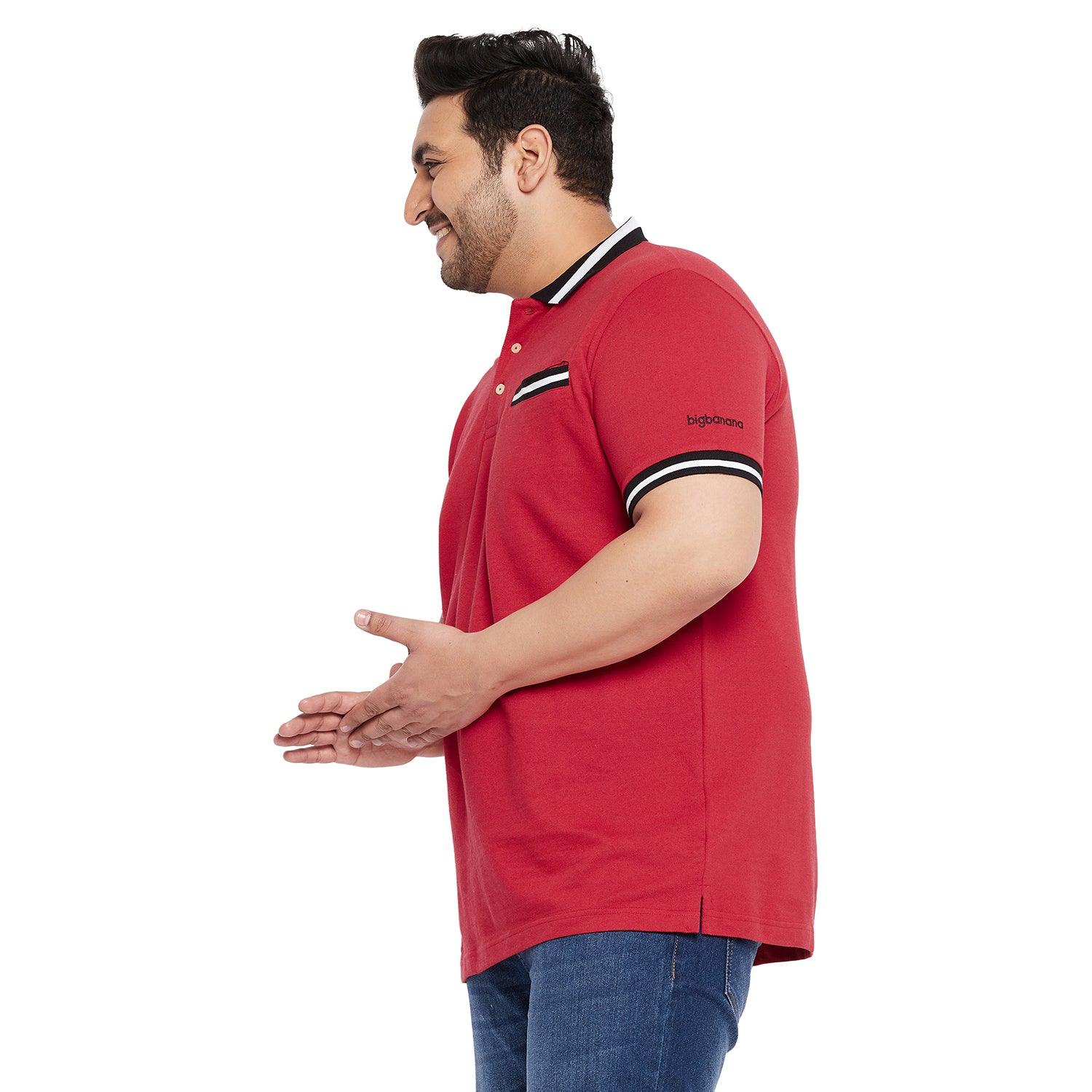 Men Plus Size Evero Solid Polo Tshirt - bigbanana