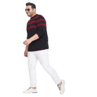 Men Plus Size Faoud Colourblock Sweater - bigbanana