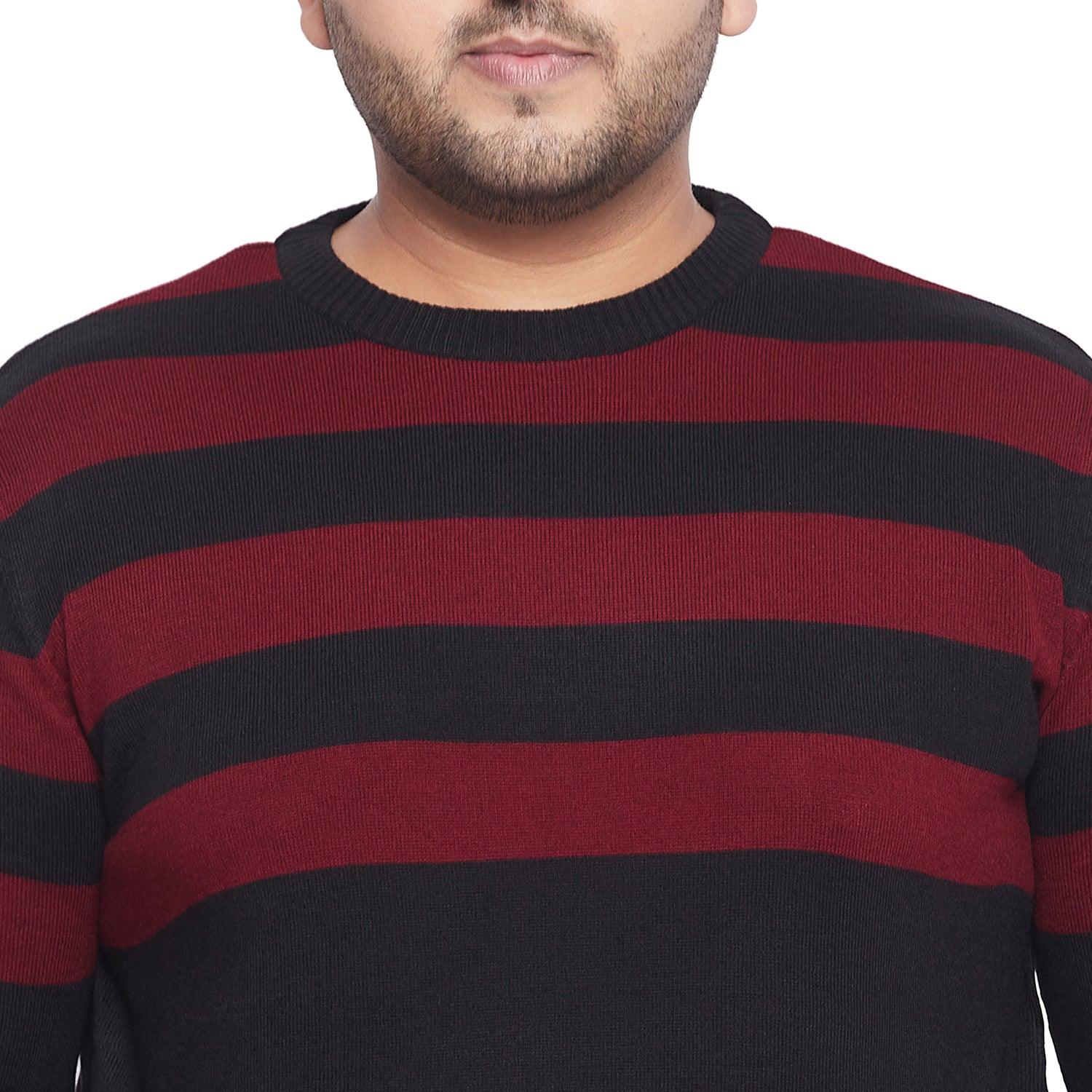 Men Plus Size Faoud Colourblock Sweater - bigbanana