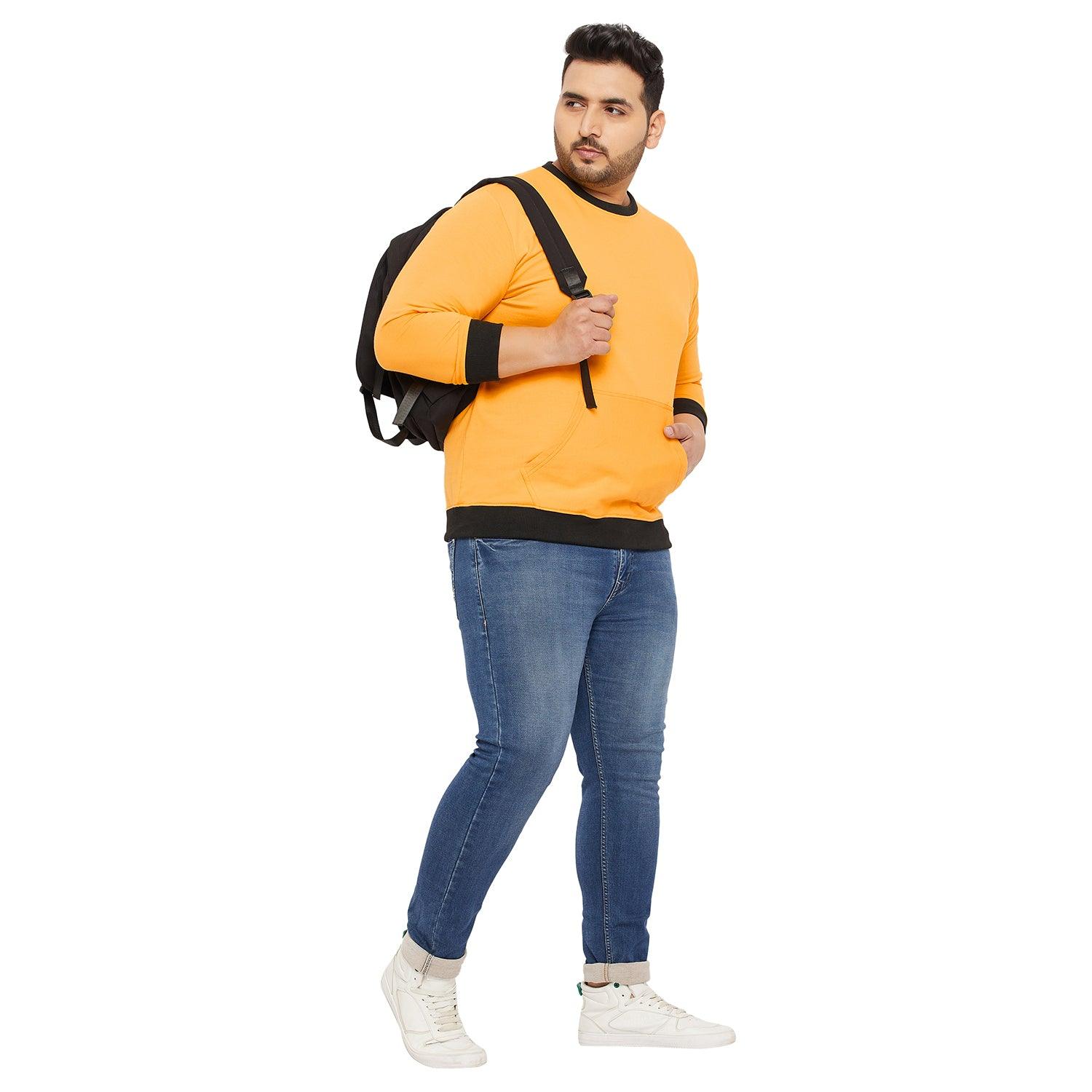 Men Plus Size Fargas Solid Sweatshirt - bigbanana