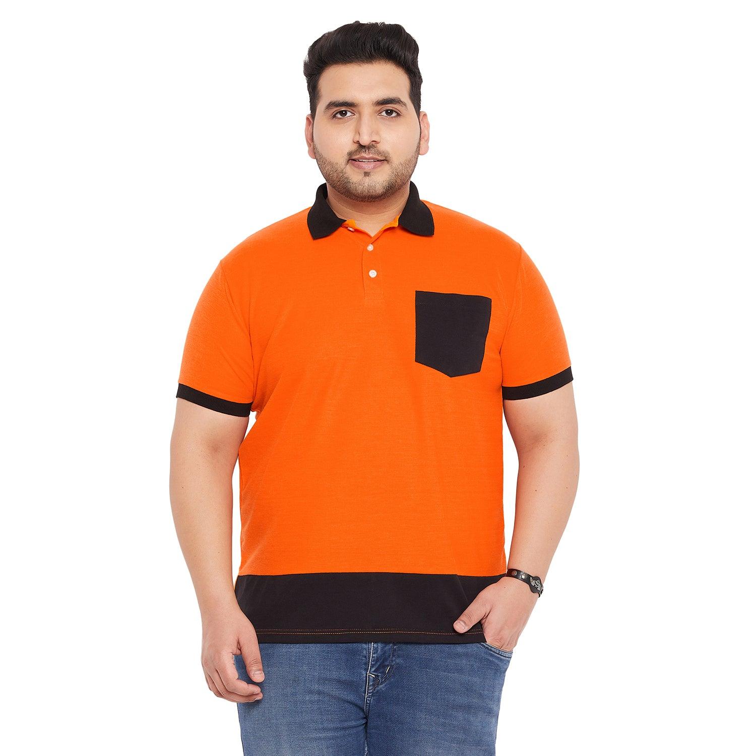 Men Plus Size Finn-O Colorblock Polo Tshirt - bigbanana