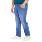 Men Plus Size Fobo Washed Indigo Denim - bigbanana