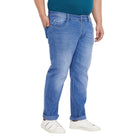 Men Plus Size Fobo Washed Indigo Denim - bigbanana