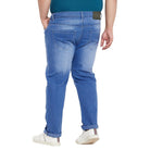 Men Plus Size Fobo Washed Indigo Denim - bigbanana