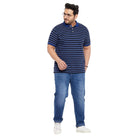 Men Plus Size Forib Striped Polo Tshirt - bigbanana