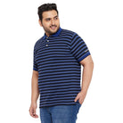 Men Plus Size Forib Striped Polo Tshirt - bigbanana