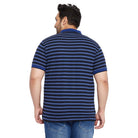 Men Plus Size Forib Striped Polo Tshirt - bigbanana