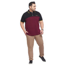 Men Plus Size Fralb Colorblock Polo Tshirt - bigbanana