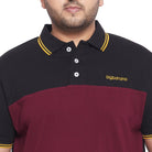 Men Plus Size Fralb Colorblock Polo Tshirt - bigbanana