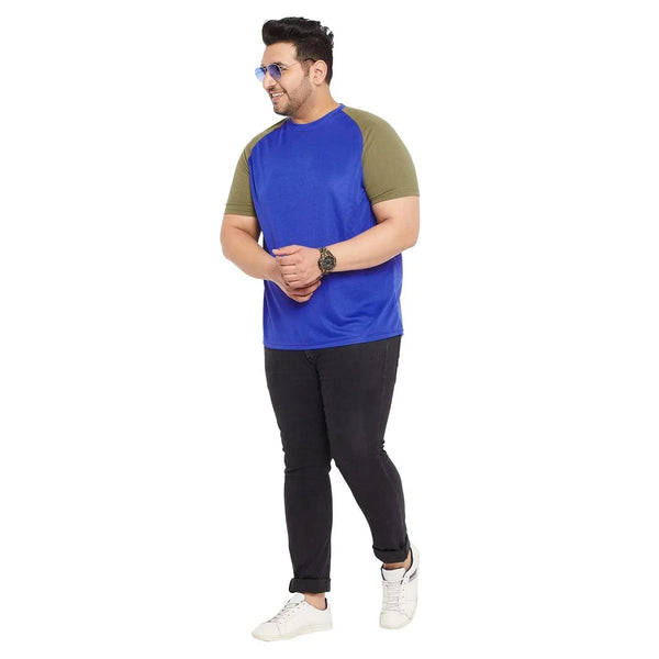 Men Plus Size Galilee Solid Round Neck Tshirt