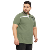 Men Plus Size Garber Colorblock Polo Tshirt - bigbanana