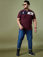 Men Plus Size Gasket Colorblock Polo Tshirt - bigbanana