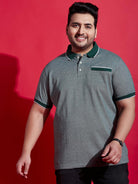 Men Plus Size Giyaan Solid Polo Tshirt - bigbanana