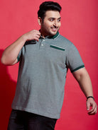 Men Plus Size Giyaan Solid Polo Tshirt - bigbanana