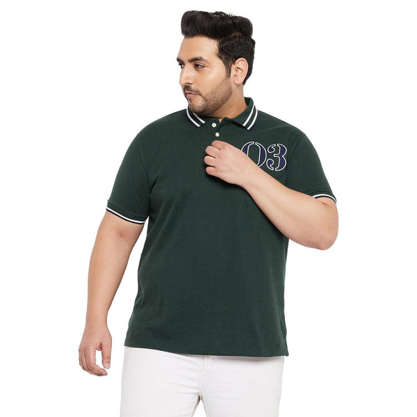 Men Plus Size Henra Solid Polo Tshirt