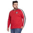 Men Plus Size Hoof Colorblock Henley Tshirt - bigbanana