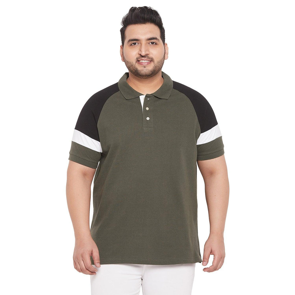 Men Plus Size Jaime Colorblock Polo Tshirt - bigbanana