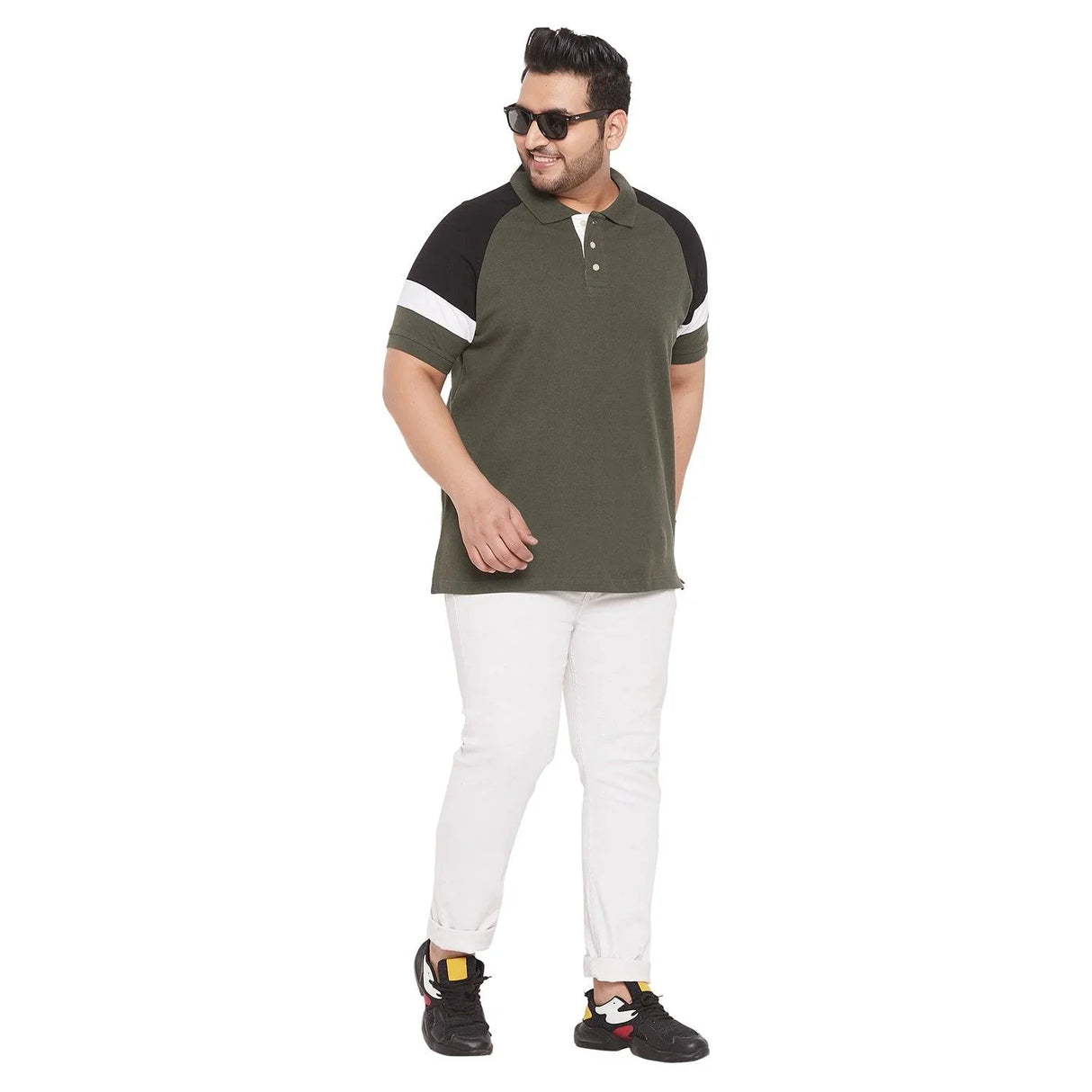 Men Plus Size Jaime Colorblock Polo Tshirt - bigbanana