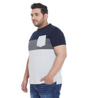 Men Plus Size Jane Colorblock Round Neck Tshirt - bigbanana