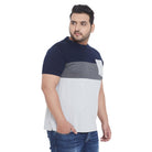 Men Plus Size Jane Colorblock Round Neck Tshirt - bigbanana