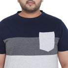 Men Plus Size Jane Colorblock Round Neck Tshirt - bigbanana