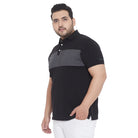 Men Plus Size Jump Colorblock Polo Tshirt - bigbanana