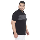 Men Plus Size Jump Colorblock Polo Tshirt - bigbanana