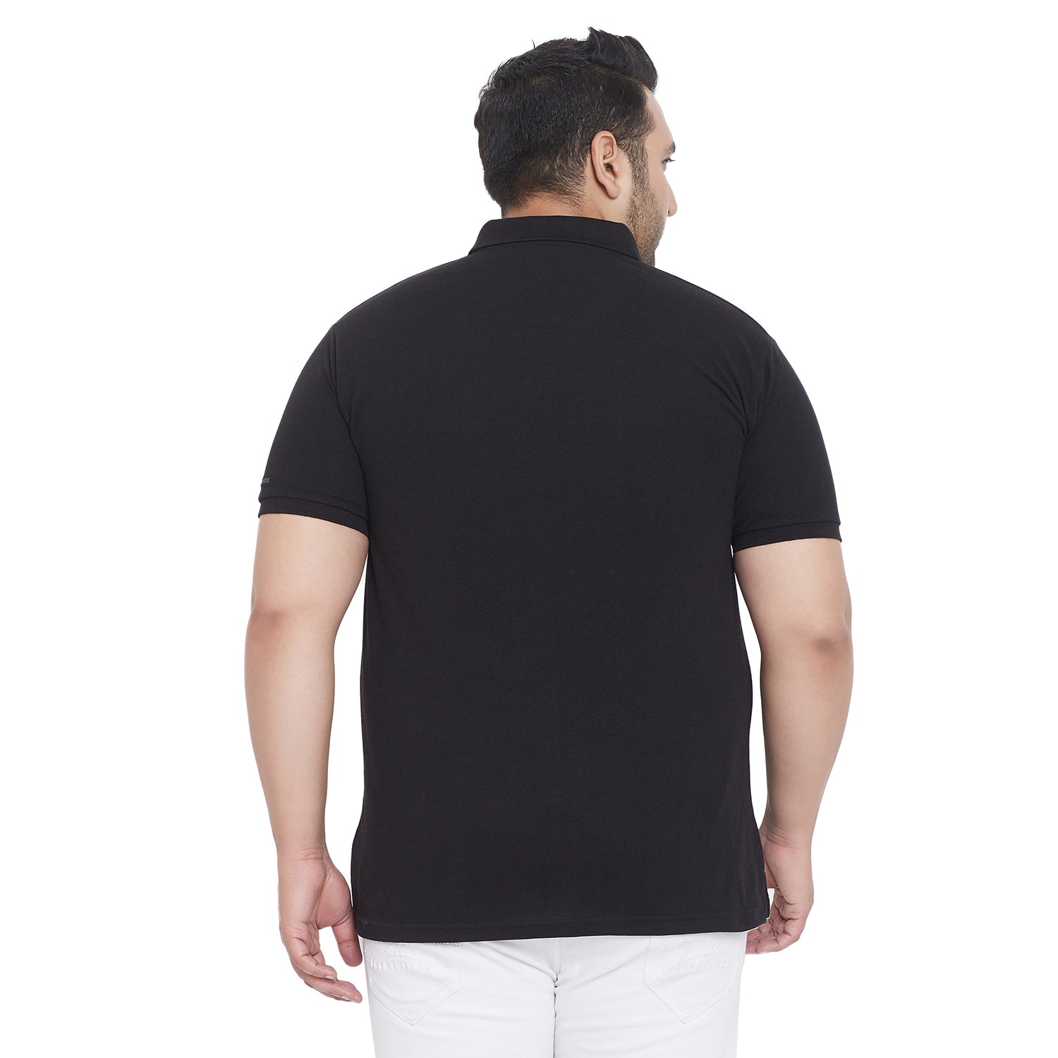 Men Plus Size Jump Colorblock Polo Tshirt - bigbanana