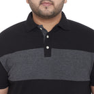 Men Plus Size Jump Colorblock Polo Tshirt - bigbanana