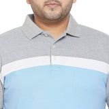 Men Plus Size Juno Colorblock Polo Tshirt - bigbanana