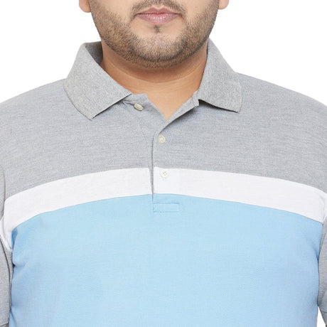 Men Plus Size Juno Colorblock Polo Tshirt - bigbanana
