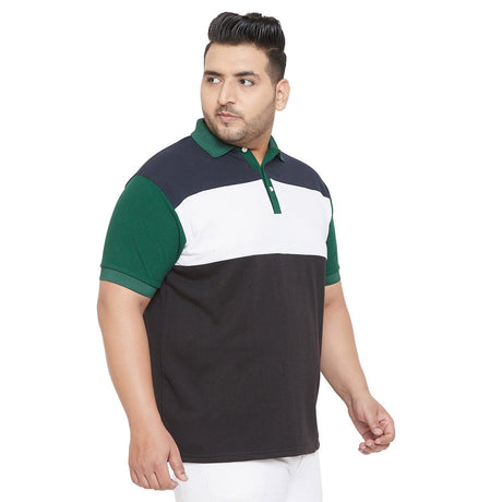 Men Plus Size Kepter Colorblock Polo Tshirt - bigbanana