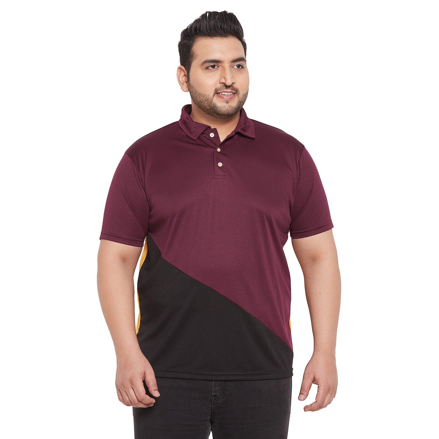 Men Plus Size Kyrie Colorblock Polo Tshirt - bigbanana