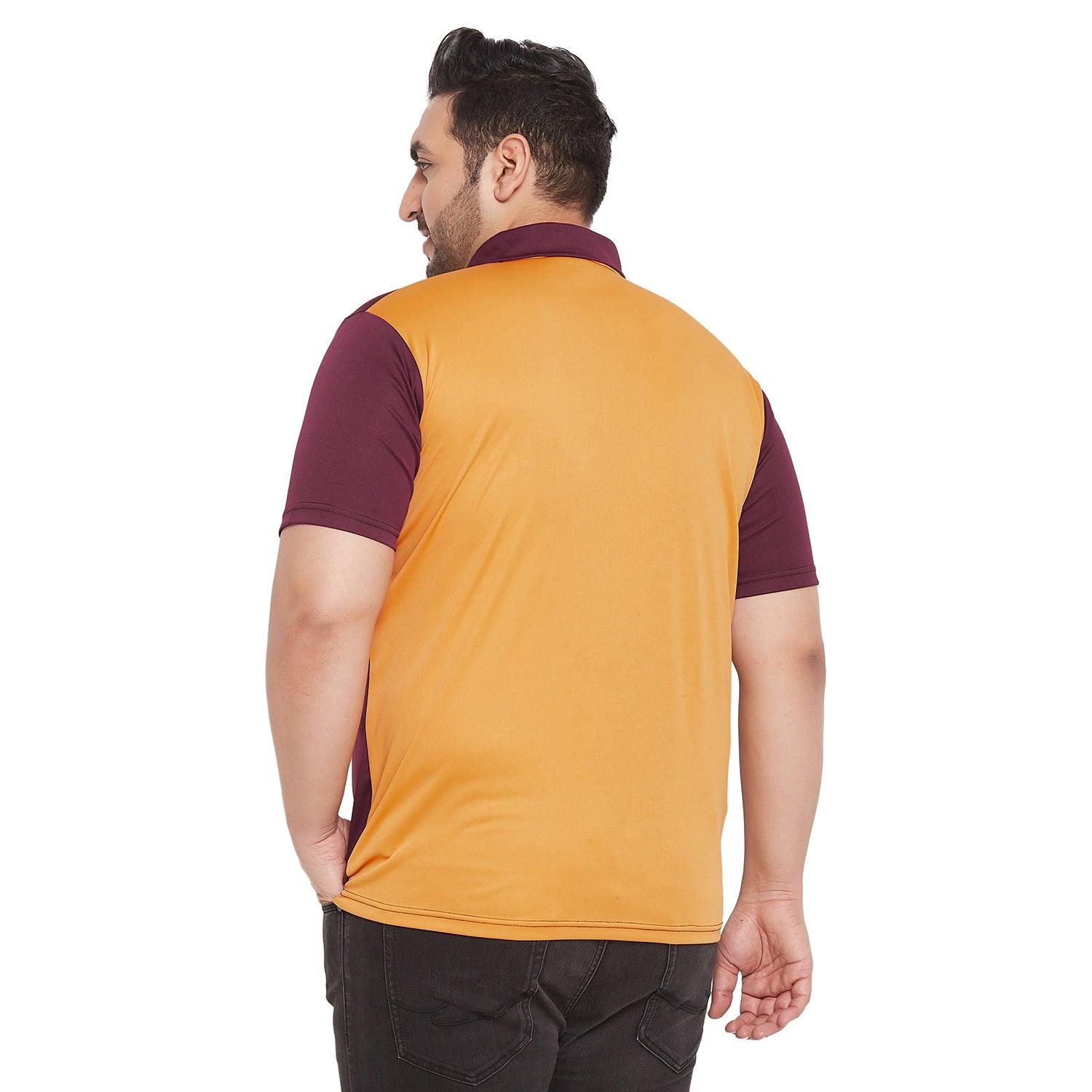 Men Plus Size Kyrie Colorblock Polo Tshirt - bigbanana