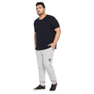 Men Plus Size Laid Solid Trackpant - bigbanana