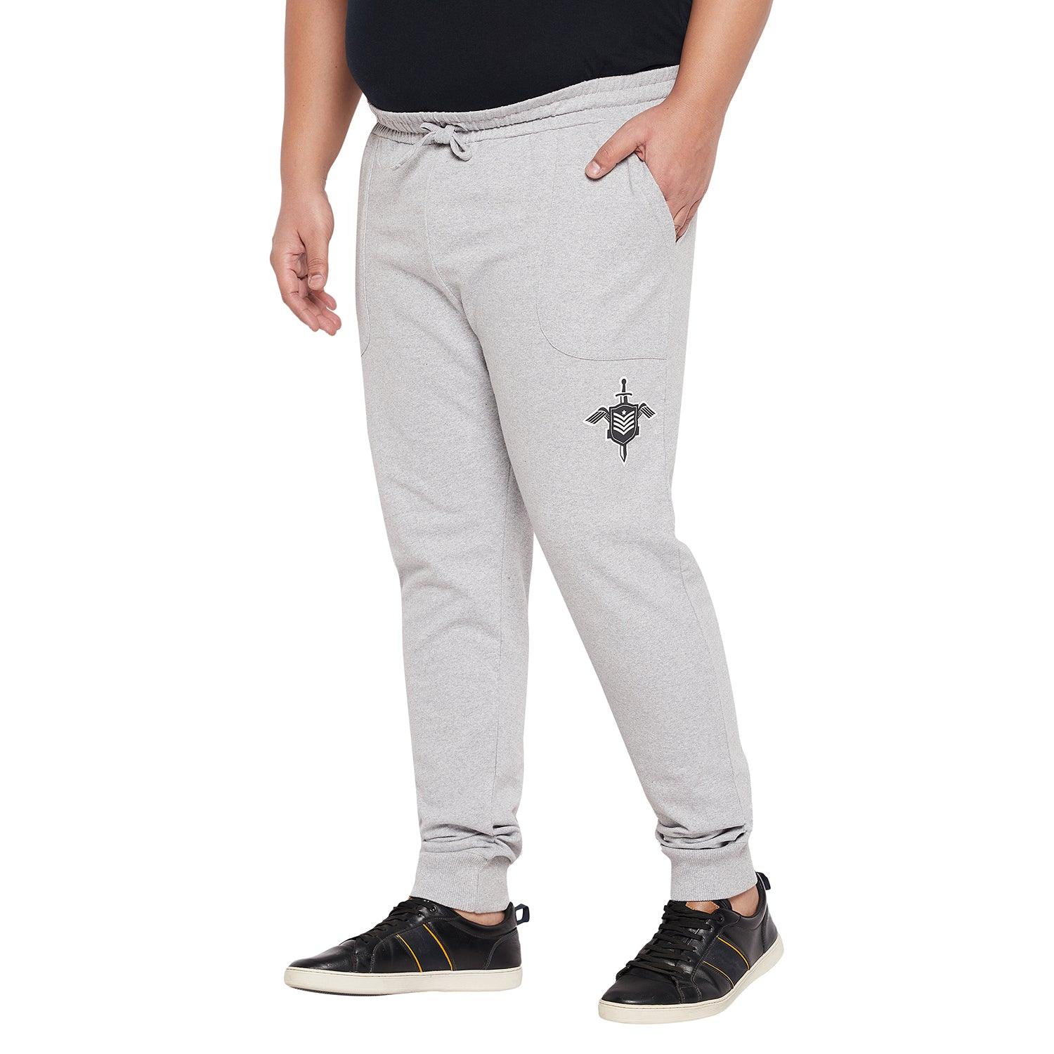 Men Plus Size Laid Solid Trackpant - bigbanana