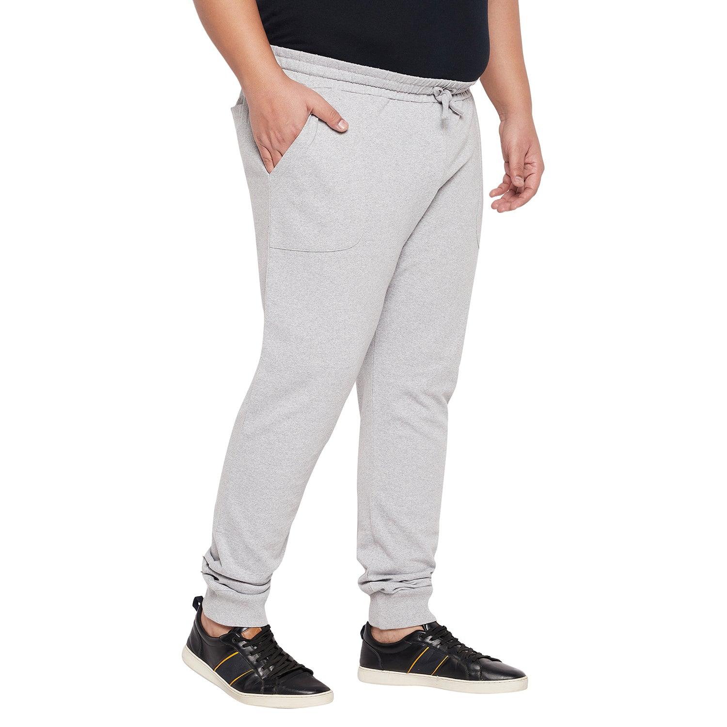 Men Plus Size Laid Solid Trackpant - bigbanana