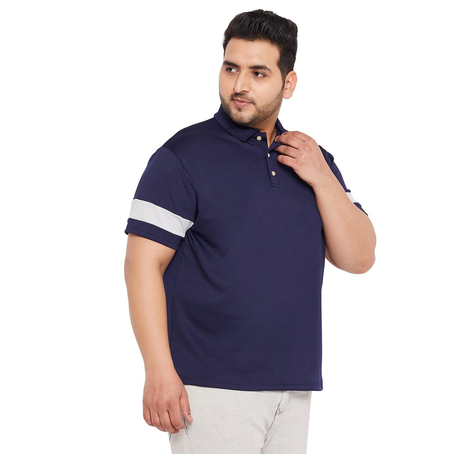 Men Plus Size Lapis Solid Polo Tshirt - bigbanana