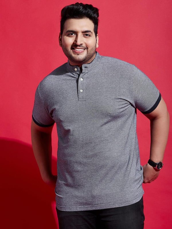Men Plus Size Lazon Solid Henley Tshirt – bigbanana