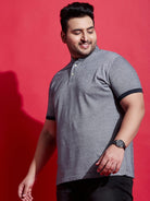 Men Plus Size Lazon Solid Henley Tshirt - bigbanana