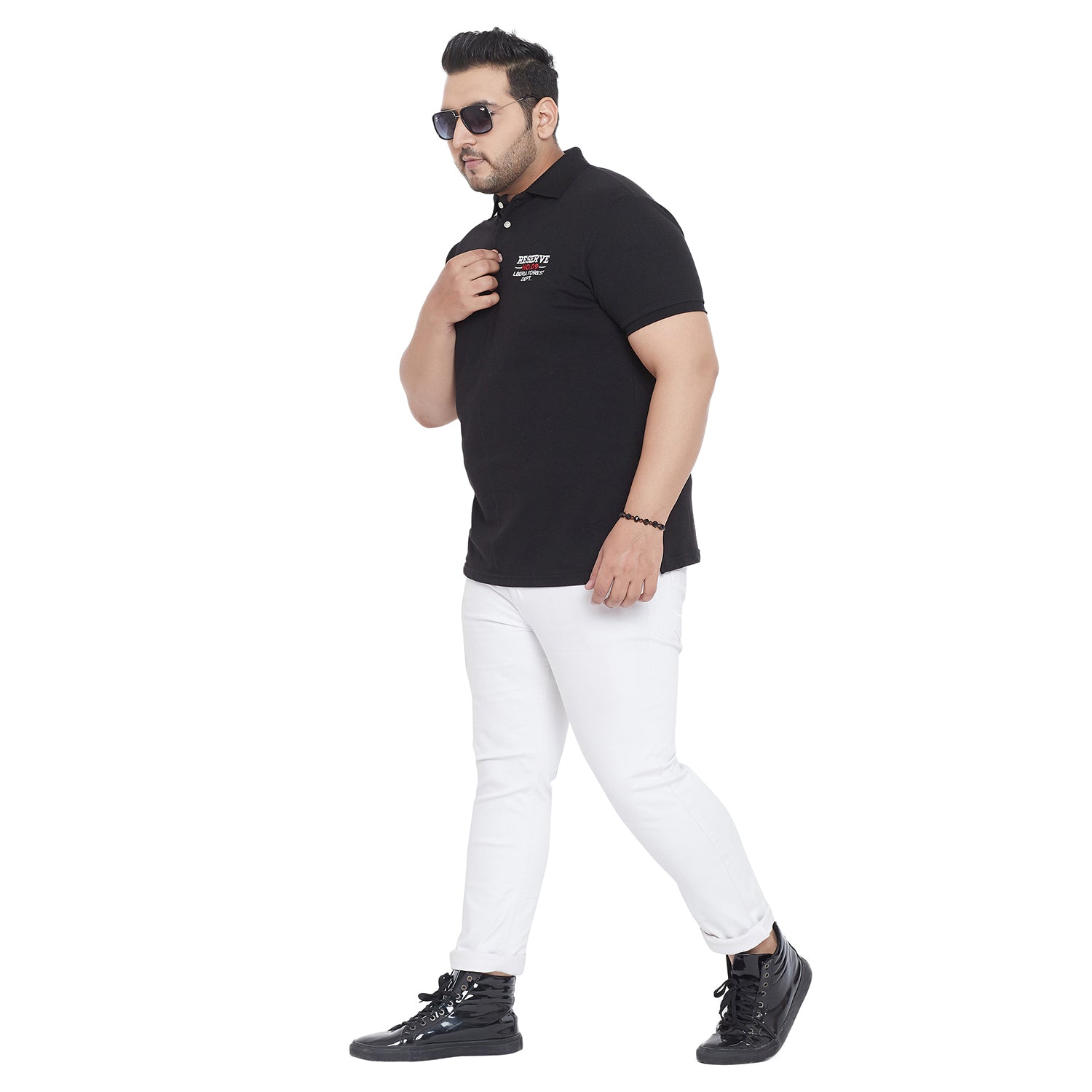 Men Plus Size Leeton Solid Polo Tshirt - bigbanana